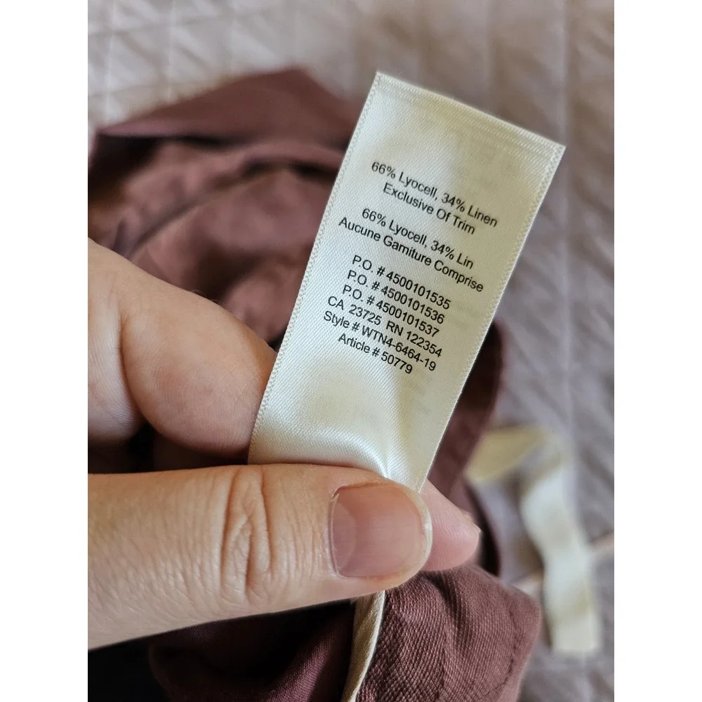 Wilfred‎ Aritzia Chocolate Brown Lightweight Boho Cottagecore Linen Blend Pants6